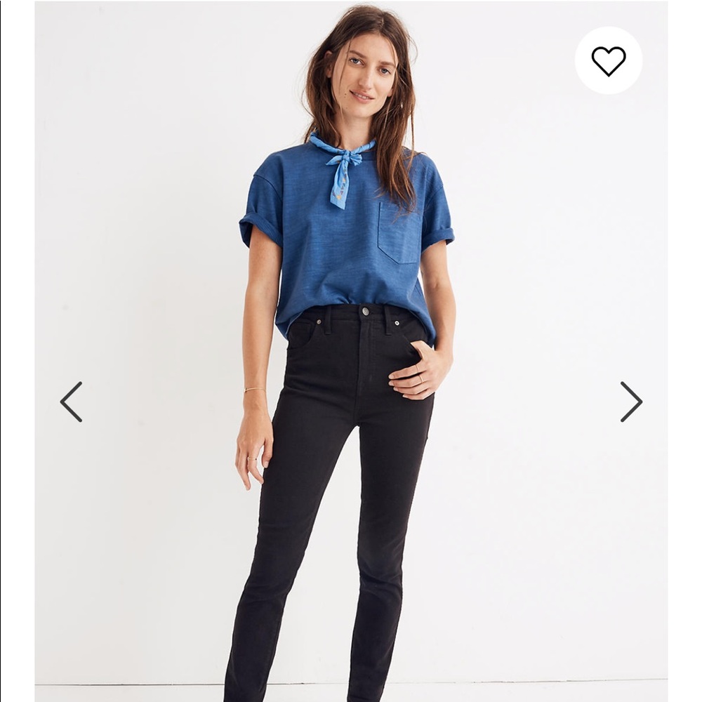 NWT Madewell Tall 10" High-Rise Black Skinny Jeans